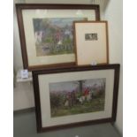 Joan Hassall - 'Water Voles'  etching  bears a pencil signature  2" x 14"  framed; and after Harry