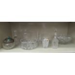 Clear cut crystal and other decorative glassware: to include bowls and vases  various sizes