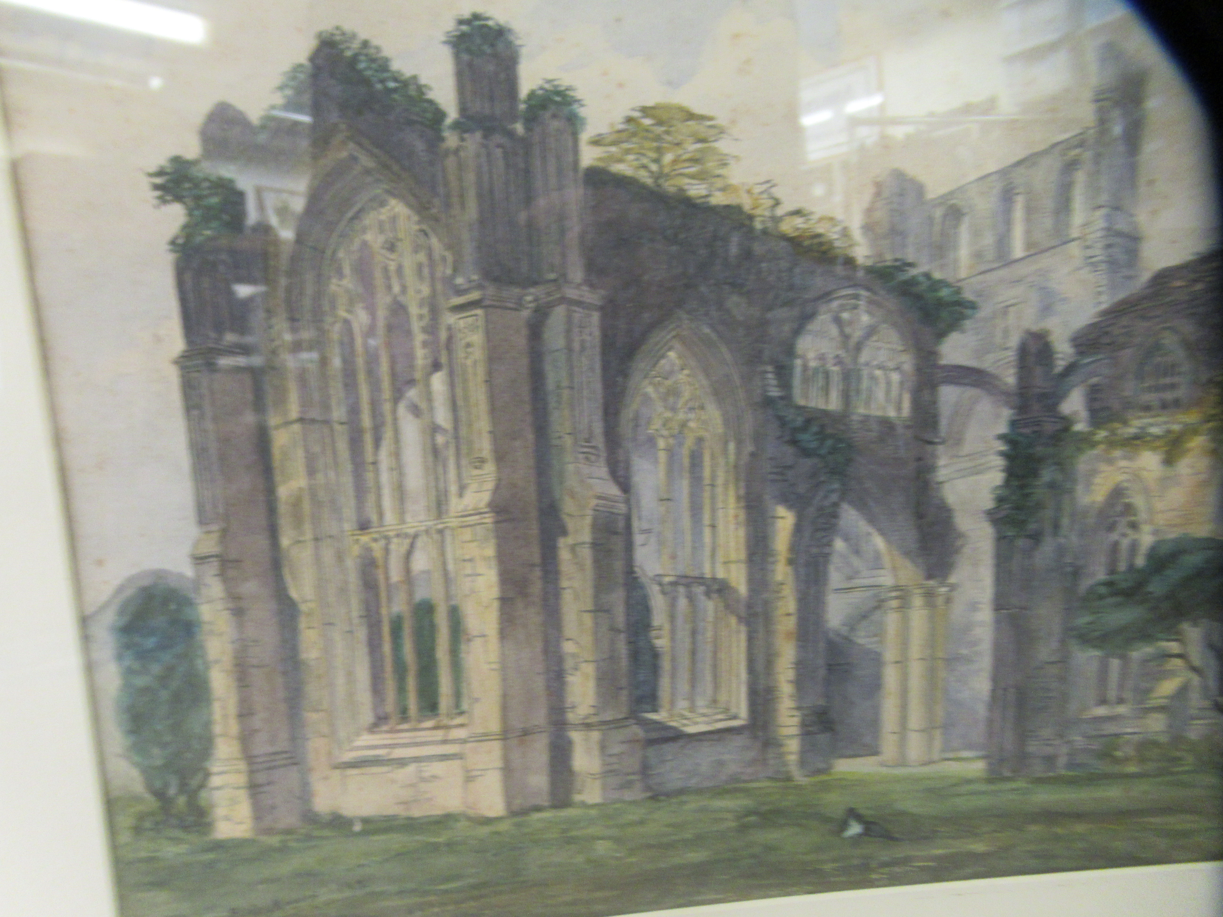 Elsie May - 'Melrose Abbey'  watercolour  bears a signature & dated 1892  12" x 18.5"  framed - Image 3 of 3