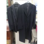 A gentleman's Jaeger dark blue cashmere full-length coat  size 56; and a Jaeger two piece suit,
