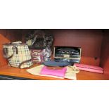 Ladies handbags and purses: to include a Burberry Tartan handbag and dust cover