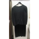 A Louis Feraud black cotton and velvet dress  size 12