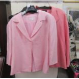 Ladies fashion: to include a Jean Muir pink mixed woollen suit jacket  size 16; a Tina Taylor suit