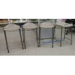 A set of four mid/late 20thC Steelux London, GLC Design tubular steel framed work stools with
