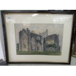 Elsie May - 'Melrose Abbey'  watercolour  bears a signature & dated 1892  12" x 18.5"  framed