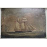 A 19thC maritime study 'The Swift' owner, George Carlisle, Teignmouth, a clipper under sail  oil