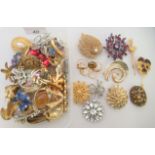 Costume jewellery, mainly brooches