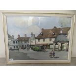 Johnnie Walker - 'Market Cross, Bungay'  watercolour  bears a signature  28" x 20"  framed