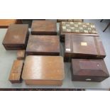 Six assorted boxes and caskets: to include a writing box; and a work box  mixed styles & sizes