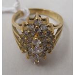 An 18ct gold marquise diamond ring