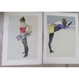 I Vasey - Ballerinas  two Limited Edition 16/150 & 16/295 coloured prints  bearing a blindstamps &