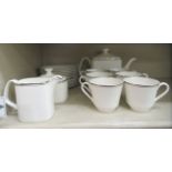 Royal Doulton bone china Platinum Concord tea set  comprising six place settings