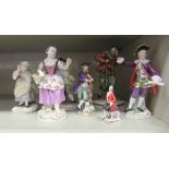 Seven various Continental porcelain figures  tallest 6.25"h