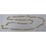 A 1970s 18ct gold designer rod and twister link neckchain