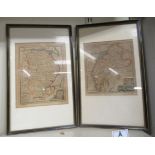 Two Thomas Kitchin coloured county maps, viz. 'Cumberland' and 'Leicestershire' with pictorial title