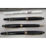 Three Mont Blanc roller ball pens  boxed