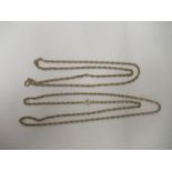 Two yellow metal ropetwist neckchains