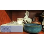 Decorative ceramics: to include a Vienna porcelain model horse  10"h