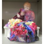 A Royal Doulton china figure 'Flower Sellers Children'  HN1342  7.25"h