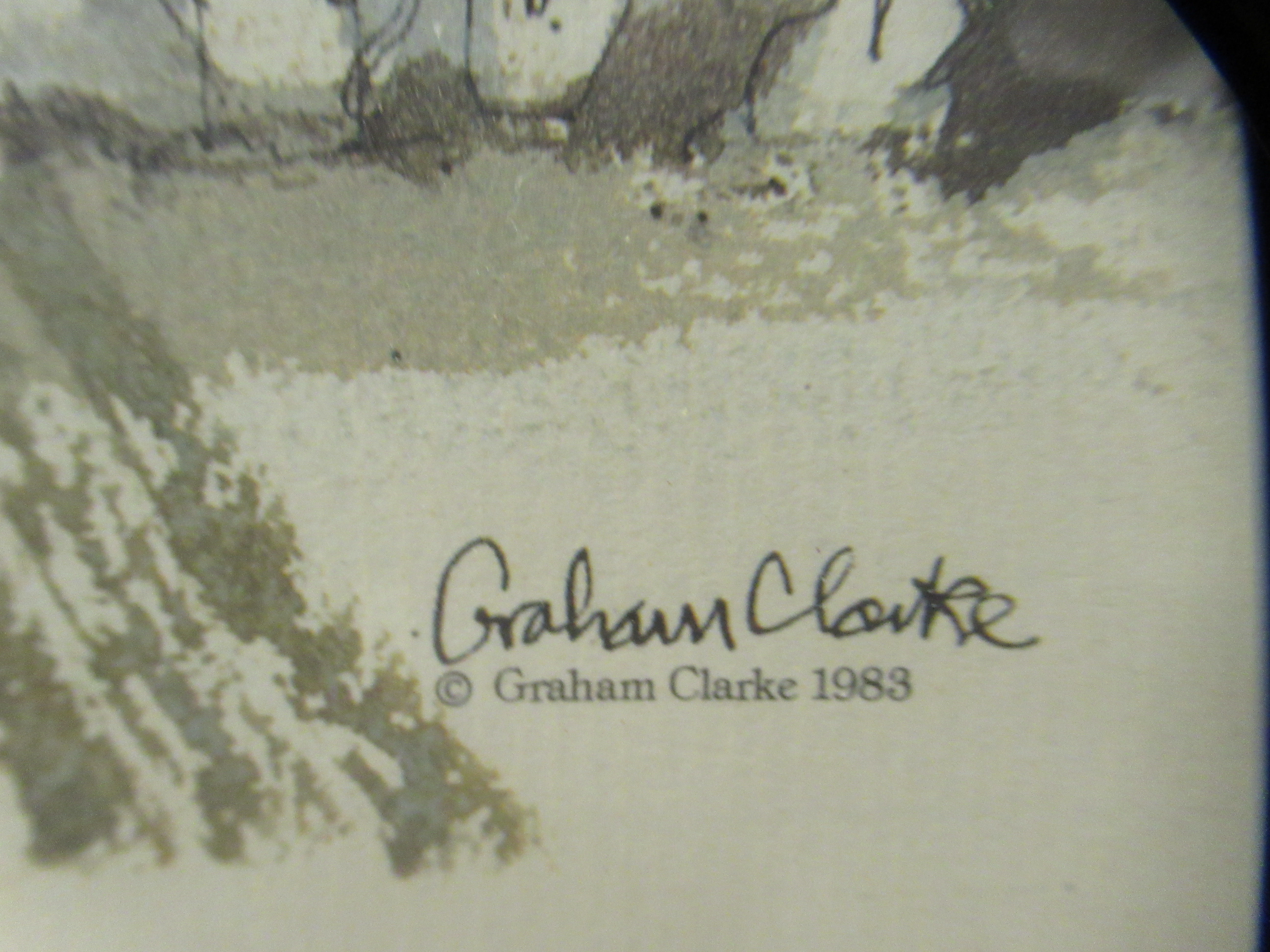 Four 1983 Graham Clarke coloured prints  11.5" x 8"  framed - Image 6 of 6