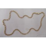 A 14ct gold crossover curb link neckchain