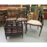 Small furniture: to include a late Victorian mahogany Canterbury with a divided section, over a