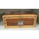 A late Victorian (unfitted) yewwood veneered and inlaid mother-of-pearl workbox with straight