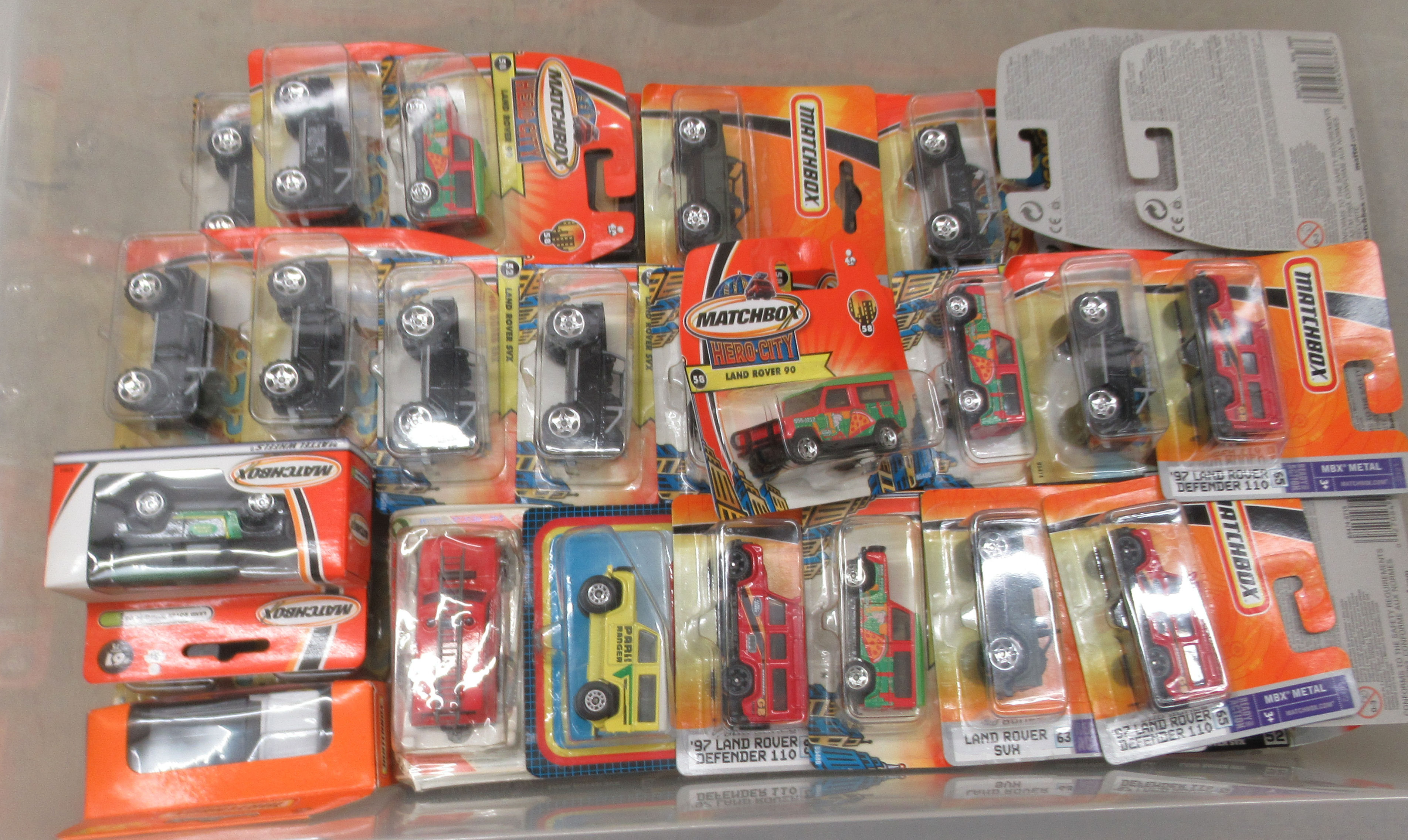 Uncollated, boxed, diecast model vehicles, mainly Matchbox: to include Land Rover