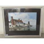 Johnnie Walker - 'Royal Oak, Langstone'  watercolour  bears a signature  20" x 13"  framed