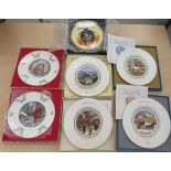 Decorative ceramics, mainly plates with examples by Coalport and Royal Doulton  9"-11"dia  some