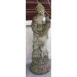 A composition stone garden statue, a maiden  34"h