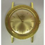A Omega De Ville gold plated, stainless steel cased wristwatch movement, faced by a baton dial