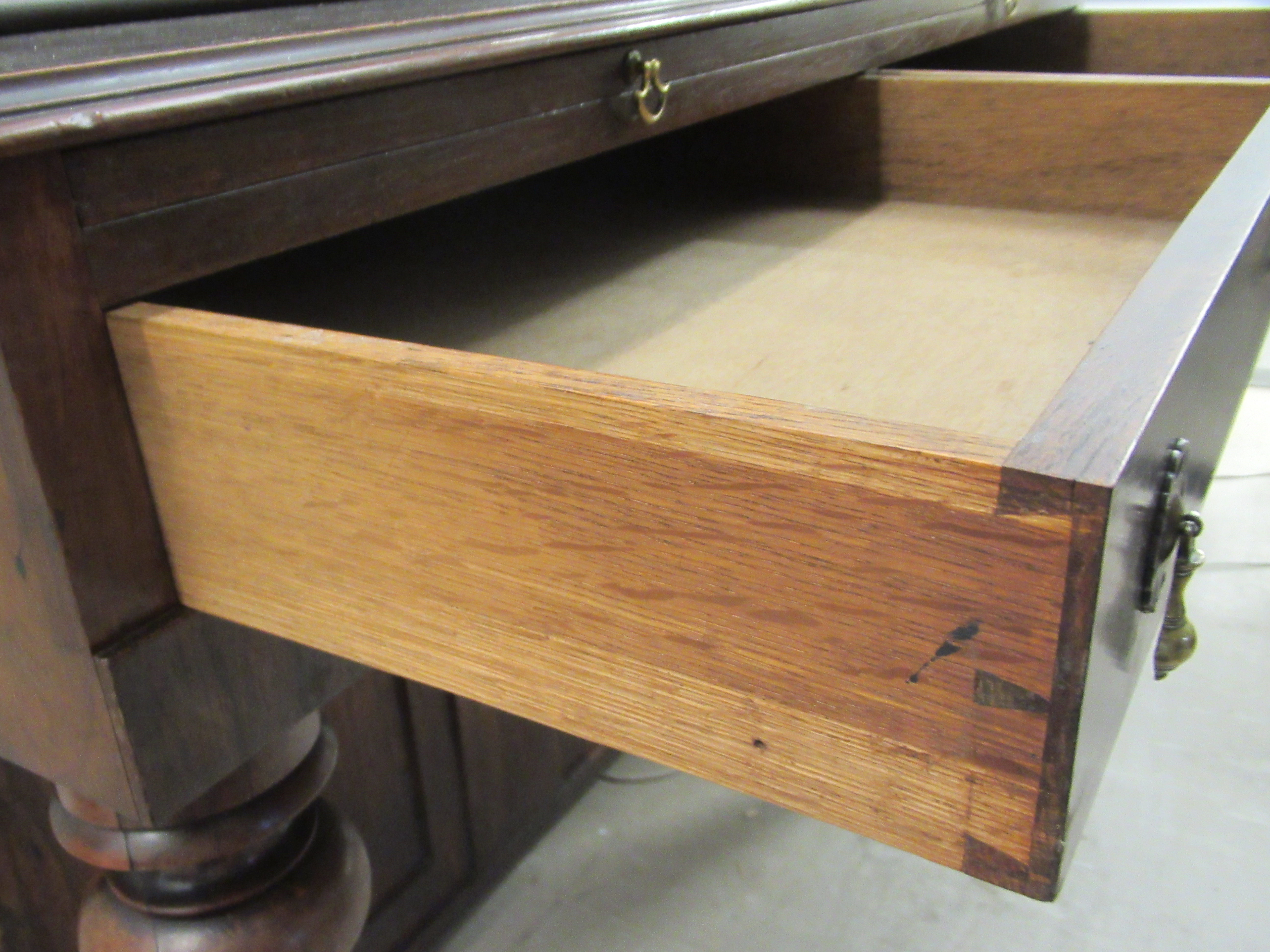 A William IV rosewood two part cabinet with a carved, bead bordered, breakfront cornice, over a pair - Image 4 of 9