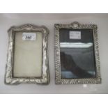 Two early 20thC silver mounted photograph frames, each on an easel back  mixed marks  7" x 5"