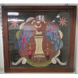 An 1880 Somerset Light Infantry 2nd Battalion woolwork picture  19" x 17"  framed