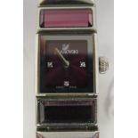A ladies stainless steel cased and strapped Swarovski wristwatch, model no.999 986