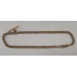 A 9ct gold Albert watch chain and T-bar