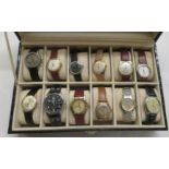 Twelve gentleman's wristwatches: to include Ronet, Tissot, Fossil and Wenger  various cased