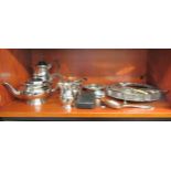 Silver plated tableware: to include a Garrard & Co four piece tea set