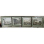After H Alken - a series of four early 19thC coloured game shooting prints  10" x 13"  framed