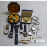 Wristwatches: to include a gold plated stainless steel Mappin & Webb example  boxed