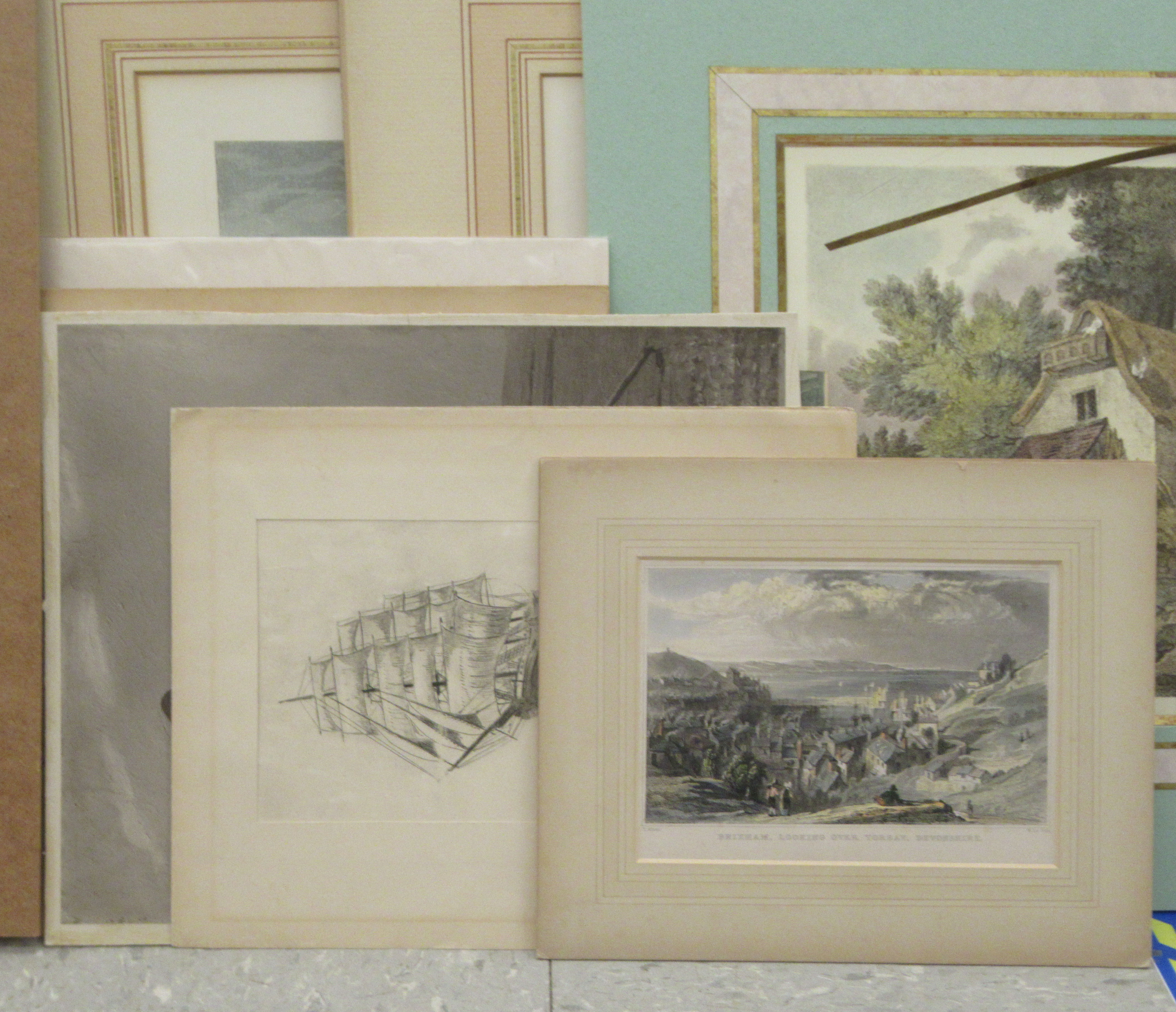 Five mounted coloured engravings after David Cox; other prints and engravings - Image 3 of 8