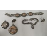 Asian bi-coloured metal items of personal ornament: to include two pendants