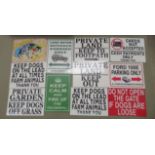 Fifty-four painted metal signs  5.75" x 8.75"
