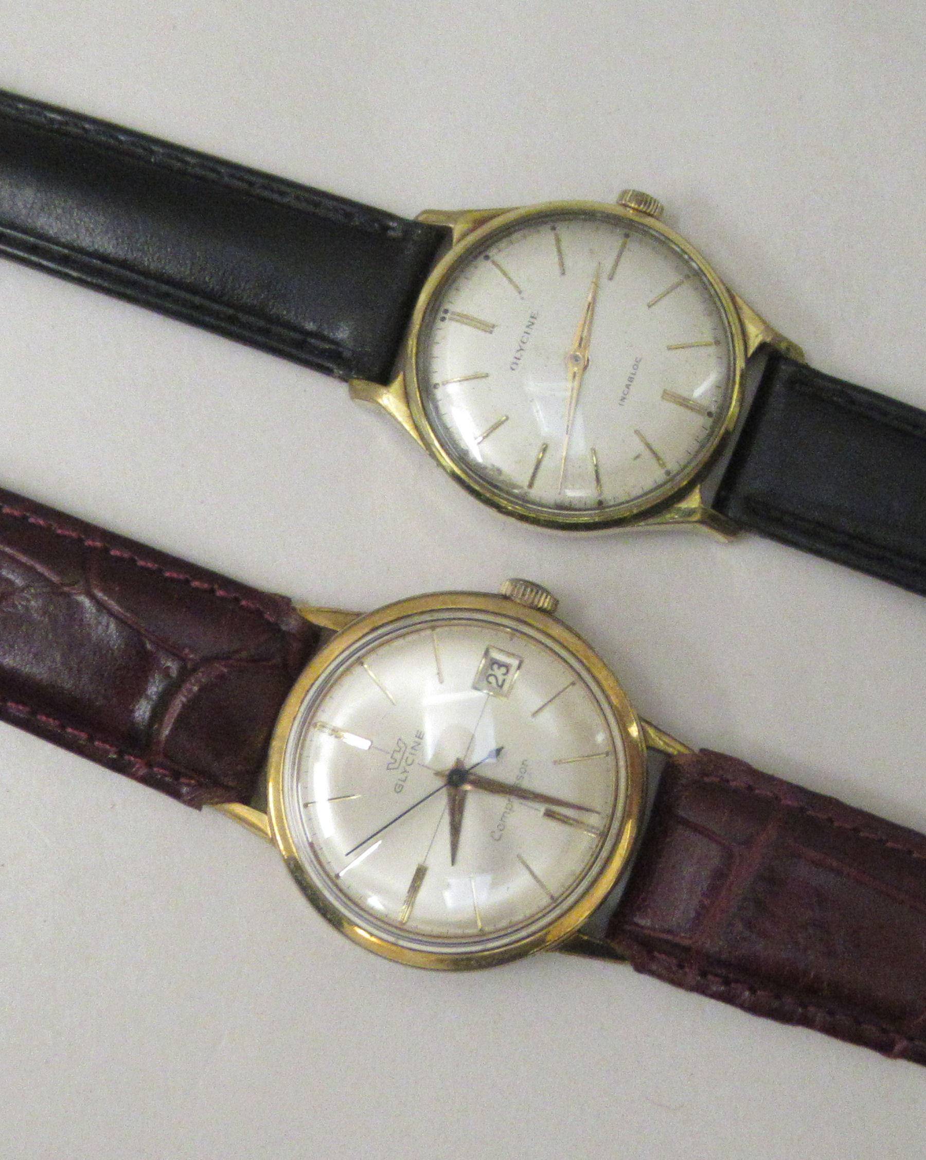 A 1960s Clycine Compressor gold plated and stainless steel cased wristwatch, the movement with
