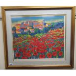 John Holt - 'Poppies in a field'  Limited Edition 52/250 coloured print  bears a pencil signature