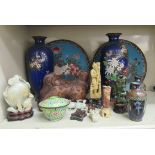 19th and 20thC Oriental collectables: to include cloisonné, jade and enamel vases  various sizes
