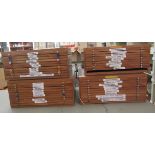 Three modern teak finished ten drawer coin collectors chests and another nine drawer  each 6.5"h