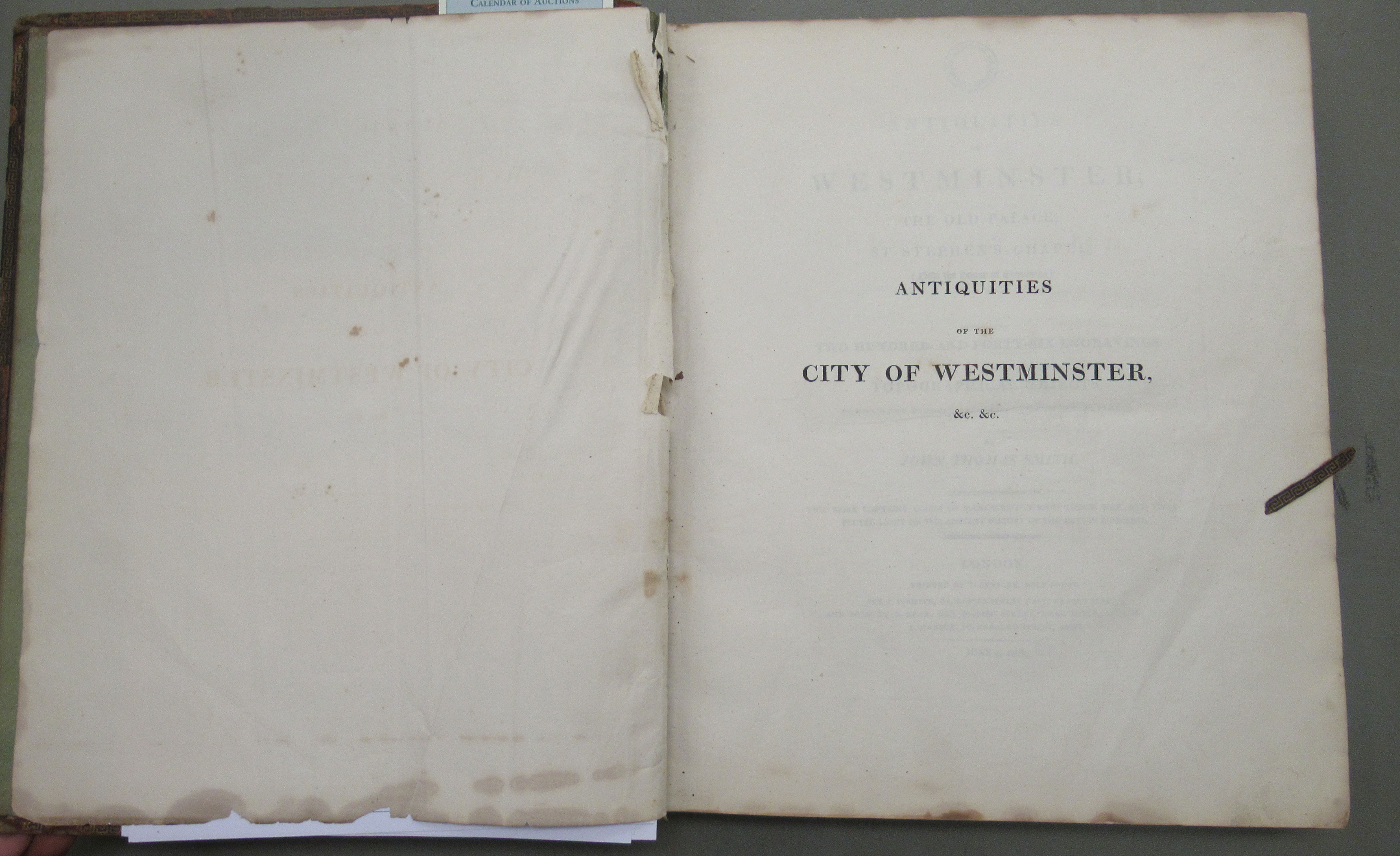 Book: 'Antiquities of Westminster, The Old Palace, St Stephen's Chapel etc' by John Thomas Smith - Image 3 of 6