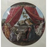 After Botticelli, Medici Series 'The Virgin Mother'  coloured print  17.5"dia  framed